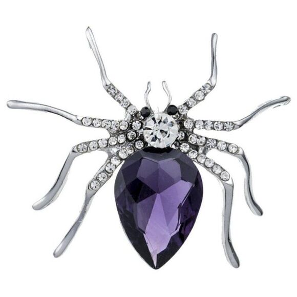 CRYSTAL SPIDER BROOCH   - Picture 1 of 2
